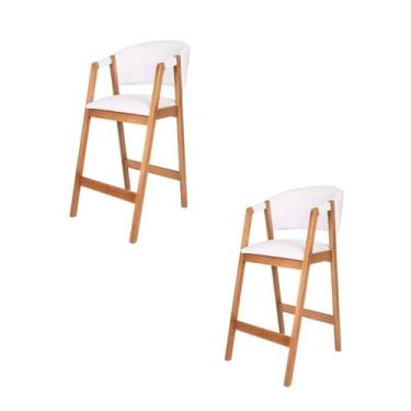 Imagem de Kit 2 Banquetas material sintético Restaurante Bares Cozinha Hibisco B