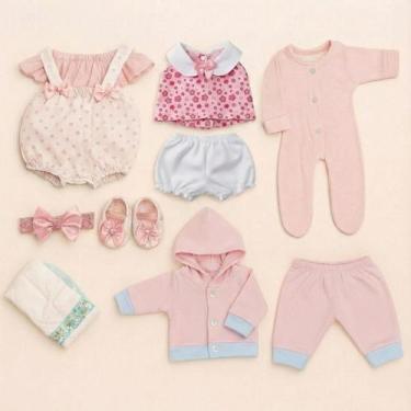 Imagem de Enxoval Roupas Boneca Bebê Reborn 10 Peças Mamãe Reborn