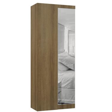 Imagem de Guarda Roupa De canto Paris Canto Reto 1 Porta Bater MDP com Espelho Avela Eucamóveis