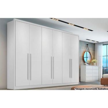 Imagem de Guarda Roupa Casal Robust Livorno 6 Portas de Abrir 8 Gavetas MDF Neve Novo Horizonte