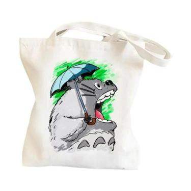 Imagem de Bolsa De Compras Ecológica Estilo Harajuku Com Estampa Totoro Para Mul