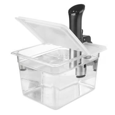 Imagem de EVERIE Recipiente Sous Vide 12 litros EVC-12 com tampa articulada dobrável compatível com Anova Nano ou AN500-US00 ou Anova Pro 3.0 ou Anova Mini, também serve para panela instantânea