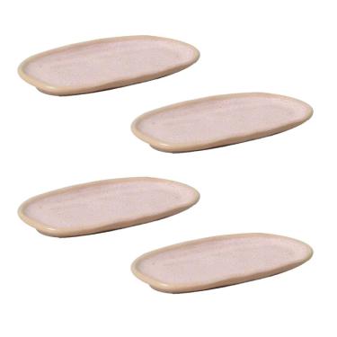 Imagem de Conjunto de Travessas Ovais Rasas Porto Brasil Orgânico Litchi 16,5x8cm - 4 Peças