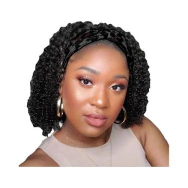 Imagem de Peruca Sintética Curta Ondulada Cacheada Feminina De Fibra Resistente 