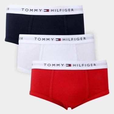 Imagem de Kit Cueca Slip Tommy Hilfilger Algodão Elástico 3 Peças, Vermelho, Bra