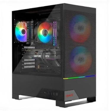 Imagem de Gabinete Gamer Redragon Carbon, RGB, Mid Tower, ATX, Lateral em Vidro, Preto - CA-610B-Unissex
