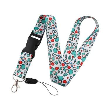 Imagem de Cordão De Pescoço Com Estampa De Borboleta E Lua, Suporte Para Crachá 