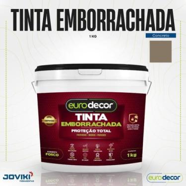Imagem de Tinta Emborrachada 1Kg Cores Eurodecor Impermeabilizante, Cinza Concre