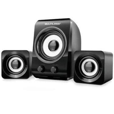 Imagem de Caixa De Som 2.1 Subwoofer, Multi Sp172, Para PC, P2/ USB Energia, 14W (8+3+3) RMS, Preto