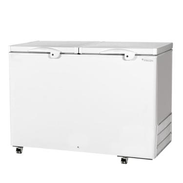 Imagem de Freezer Conservador Horizontal Fricon 411 Litros Dupla Ação 2 Tampas de Chapa Branco HCED 411C 220V