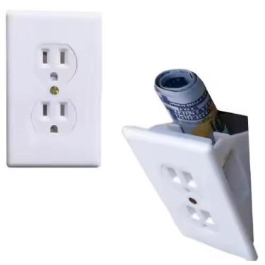 Imagem de Cofre Secreto Tomada Embutir Parede Camuflado Oculto Dinheiro Porta Jo