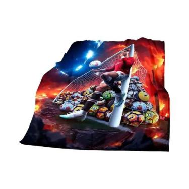 Imagem de Cobertor Estampado De Futebol CR7, Quente, Macio E Confortável, Para P