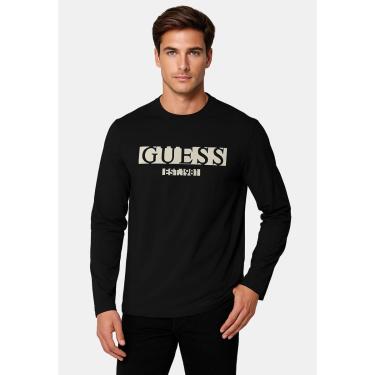 Imagem de Camiseta Logo Flocado Manga Longa Preto-Masculino