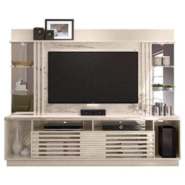 Imagem de Estante Home Theater Frizz Gold Calacata Off White – Madetec