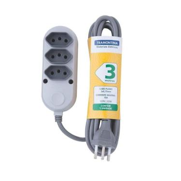 Imagem de Extensão 3 Tomadas 2p+t 10a 250v 3m - 57504020 - Tramontina Extensao 1