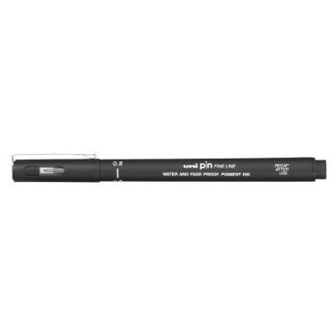 Imagem de Caneta Nanquim Uni-Ball Uni Pin Black 0.2 com Ponta Poliéster e Ponteira Metal 3MM 1 Un...