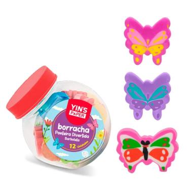 Imagem de Borracha Ponteira Yins Brasil Divertida Yins Paper Borboleta com Formatos Criativos par...