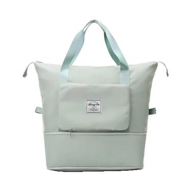 Imagem de Bolsa de Viagem Mochila Dobrável Expansível em Tecido Oxford 32X42X22CM Verde Claro Impermeável Grande Unissex