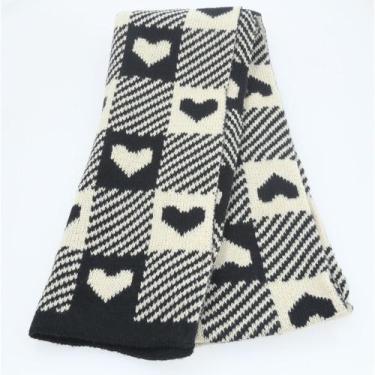 Imagem de Cachecol em Tricot com Estampa de Coração - BAUARTE, Preto