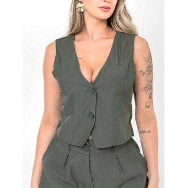 Imagem de Conjunto Verde Colete e Short em Viscose Peças Vendidas Separadamente 