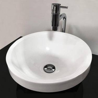 Imagem de Kit Cuba Redonda Sobrepor Com Torneira e Valvula Click Inox 