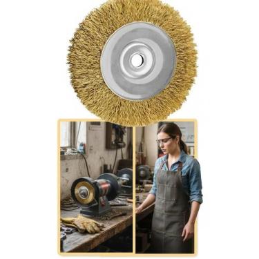 Imagem de Escova Aço Circular 6" Para Esmeril  Limpeza Profunda - Congratulation