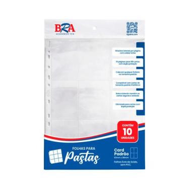 Imagem de Folha para Pastas 18 Bolsos 3x3 cor Branca 10 Unidades BRA - BC-222C_B