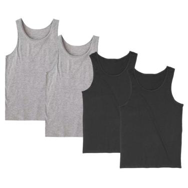 Imagem de Kit 4 Regata Masculina Camiseta Lisa Básica Algodão Regatas-Masculino