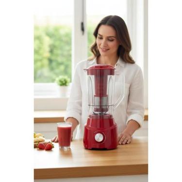 Imagem de Liquidificador Potente 900W Vermelho 2,6L 4 Lâminas Turbo - Congratula