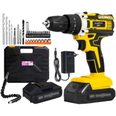 Imagem de Furadeira Parafusadeira Impacto 21V Kit 2 Baterias Maleta 32 Acessório