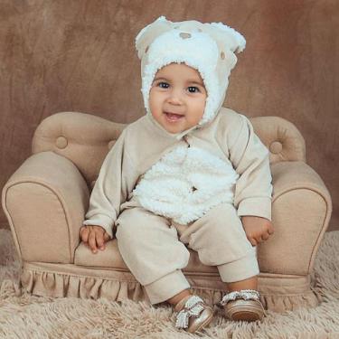 Imagem de Macacão Bebe Menina Fofinho Ursinha - MULEKA SAPEKA, Bege, M