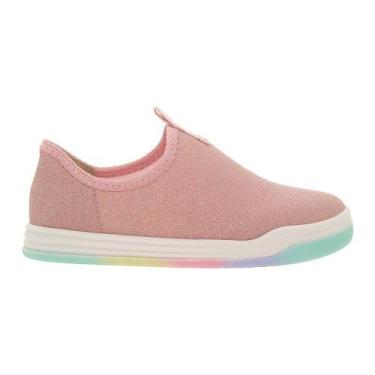 Imagem de Tênis Infantil Slip On Rosa Prata Molekinha 25000.300, 28