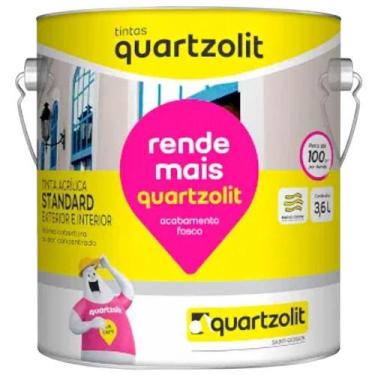 Imagem de Tinta Acrílica Quartzolit Rende Mais Standard Fosca Gelo 3,6 Litros In