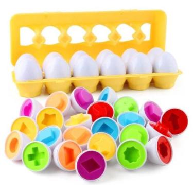 Imagem de Brinquedo Infantil Montessori Caixa Ovos Encaixar Forma Cor - POLIBRIN