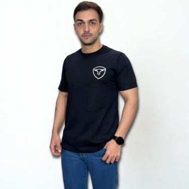 Imagem de Camiseta Country Masculina Texas King Farm Longhorn Original, Preto, X