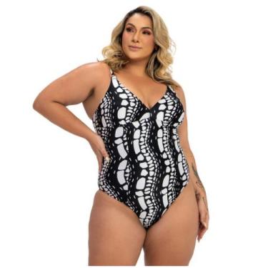 Imagem de Maiô Zero Barriga Estampado Banho de Mar Bojo Removível - Dilady, PRET