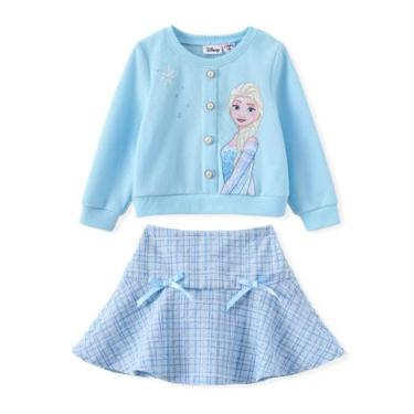 Imagem de Conjunto Infantil Disney Frozen Elsa de 2 Peças com Saia 4-5T