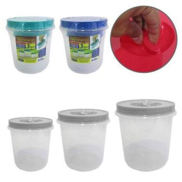 Imagem de Pote De Plastico Redondo Para Mantimentos Com Tampa De Rosca Colors 3 