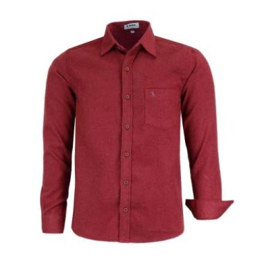 Imagem de Camisa Social Amil Masculina Manga Longa Comfort Sem Bolso 1786, Vinho