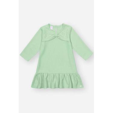 Imagem de Vestido Bebê Menina Strass Laço Verde Mundo Cinti, Verde, P