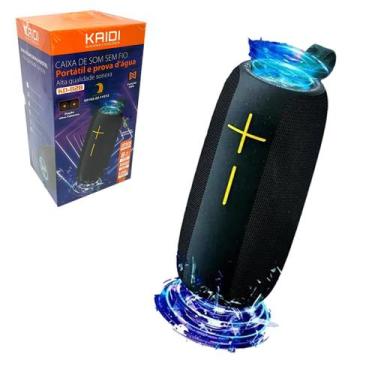Imagem de Caixa De Som Bluetooth Portátil A Prova D'água Luz Led Kaidi