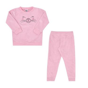 Imagem de Conjunto Moletom Peluciado Menina Pulla Bulla Ref. 49625, Rosa, 2