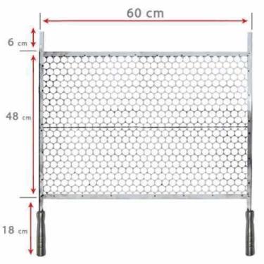 Imagem de Grelha Para Churrasco 60x48 Cm Aço Inox Tipo Moeda - Barbecue 90