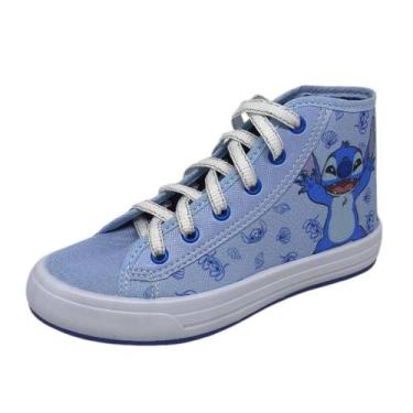 Imagem de Tênis Infantil Menina Confortavel Personagem Disney Stitch, Azul bebe,
