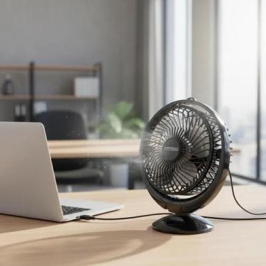 Imagem de Mini Ventilador de Mesa Portátil USB Econômico Silencioso - STARTOOLS