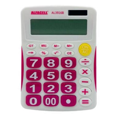 Imagem de Calculadora Eletrônica 12 Dígitos Alfacell AL-3916B, ROSA
