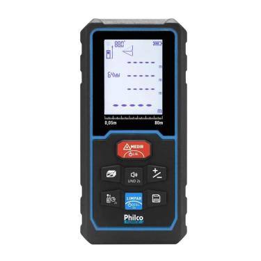 Imagem de Trena Laser com Alcançe Até 80m Visor LED Medição Distância Área Volume Philco