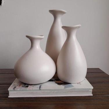 Imagem de Trio de vaso garrafa Porto de ceramica enfeite decoração casa rack mes