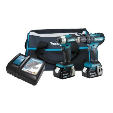 Imagem de Kit parafusadeira e furadeira de impacto makita 18v 3ah com bolsa dlx2
