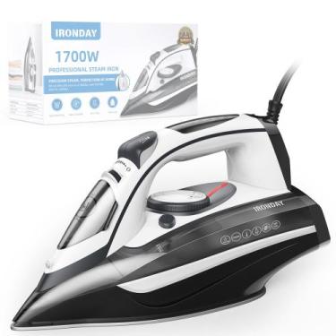 Imagem de Ferro de passar a vapor IRONDAY 1700W com base cerâmica e reservatório